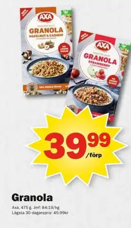 Pekås AXA Granola erbjuda