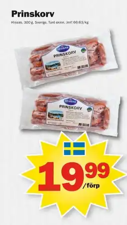 Pekås Prinskorv Hissas erbjuda