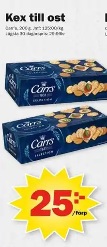 Pekås Kex till ost erbjuda