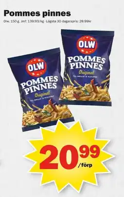 Pekås OLW Pommes pinnes erbjuda