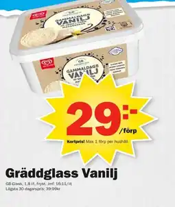 Pekås Gräddglass Vanilj GB Glass erbjuda