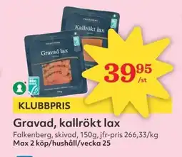 Hemköp FALKENBERG Gravad, kallrökt lax erbjuda