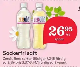 Hemköp ZEROH Sockerfri saft erbjuda
