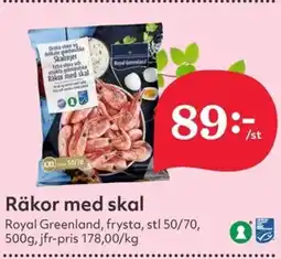 Hemköp ROYAL GREENLAND Räkor med skal erbjuda