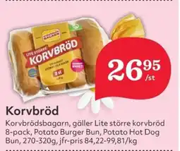 Hemköp KORVBRÖDSBAGARN korvbröd erbjuda