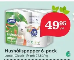 Hemköp LAMBI Hushållspapper 6-pack erbjuda