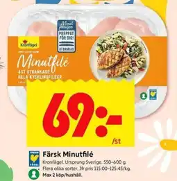 ICA Kvantum KRONFAGEL Färsk Minutfilé erbjuda