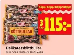 ICA Kvantum FELIX Delikatessköttbullar erbjuda