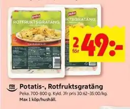 ICA Kvantum PEKA Potatis-, Rotfruktsgratäng erbjuda