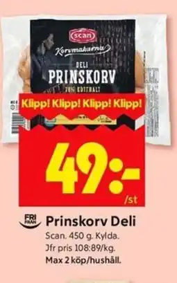 ICA Kvantum SCAN Prinskorv Deli erbjuda