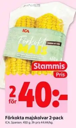 ICA Kvantum ICA Förkokta majskolvar 2-pack erbjuda