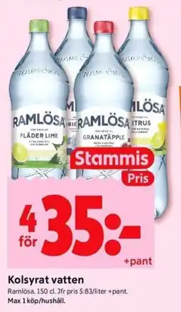 ICA Kvantum RAMLÖSA Kolsyrat vatten erbjuda