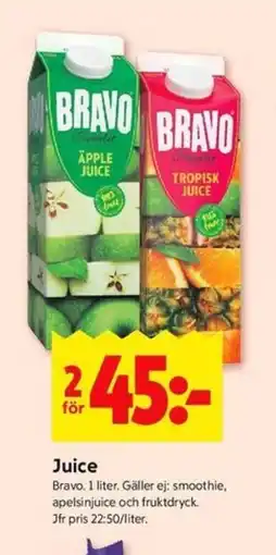 ICA Kvantum BRAVO Juice erbjuda