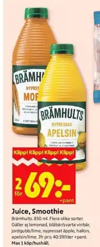 ICA Kvantum BRAMHULTS Juice, Smoothie erbjuda
