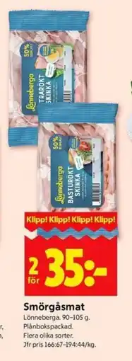 ICA Kvantum LONNEBERGA Smörgåsmat erbjuda