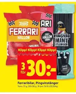 TOMS Ferraribilar, Pingvinstänger