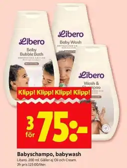 ICA Kvantum LIBERO Babyschampo, babywash erbjuda