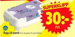 ICA Supermarket ICA Ägg 15-pack erbjuda