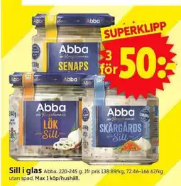 ICA Supermarket ABBA Sill i glas erbjuda