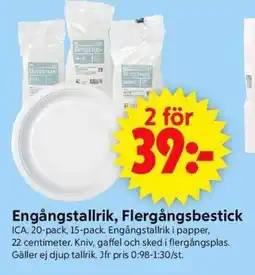 ICA Supermarket ICA Engångstallrik, Flergångsbestick erbjuda