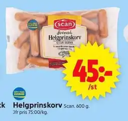ICA Supermarket SCAN Helgprinskorv erbjuda