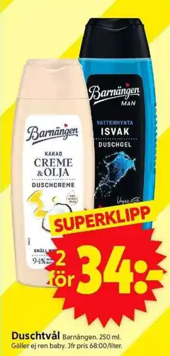 ICA Supermarket BARNANGEN Duschtvål erbjuda