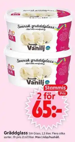 ICA Supermarket SIA Gräddglass erbjuda
