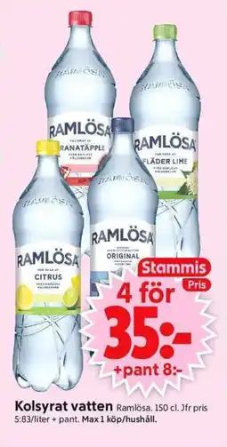 ICA Supermarket RAMLÖSA Kolsyrat vatten erbjuda