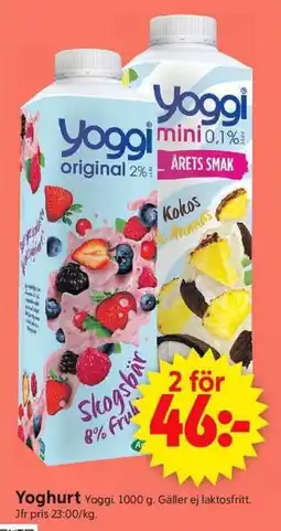 ICA Supermarket YOGGI Yoghurt erbjuda