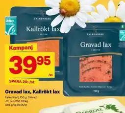 City Gross FALKENBERG Gravad lax, Kallrökt lax erbjuda