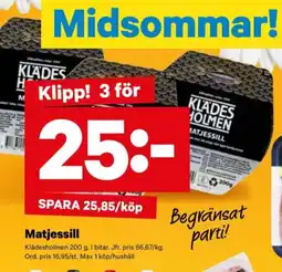City Gross KLADESHOLMEN Matjessill erbjuda