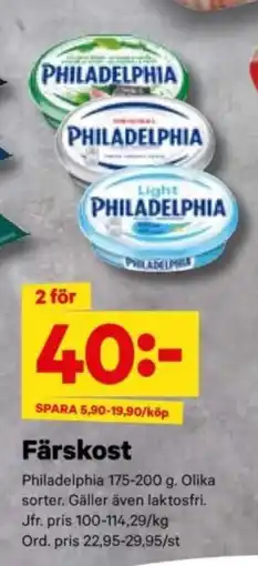 City Gross PHILADELPHIA Färskost erbjuda
