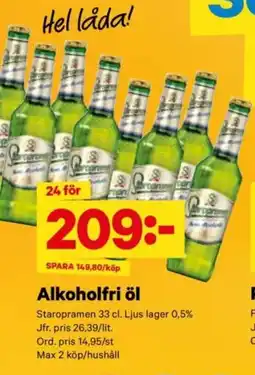 City Gross STAROPRAMEN Alkoholfri öl erbjuda