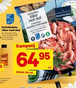 City Gross ROYAL GREENLAND Grönländska räkor med skal erbjuda
