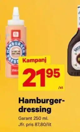 City Gross GARANT Hamburger- dressing erbjuda