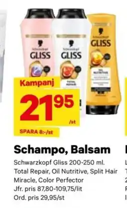 City Gross SCHWARZKOPF Schampo, Balsam erbjuda