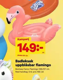 City Gross BESTWAY Badleksak uppblåsbar flamingo erbjuda