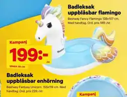 City Gross BESTWAY Badleksak uppblåsbar enhörning erbjuda