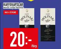 Matdax MOLINARI Kaffekapslar erbjuda