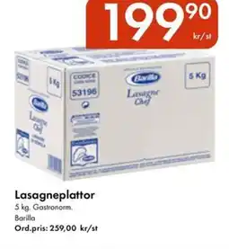 Snabbgross BARILLA Lasagneplattor erbjuda