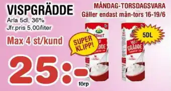 Nya Pulsen ARLA Vispgrädde erbjuda