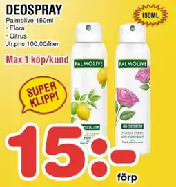 Nya Pulsen PALMOLIVE Deospray erbjuda