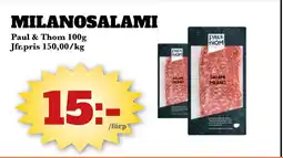 Bonum Matmarknad Milanosalami Paul & Thom erbjuda