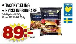 Matdax Guldfågeln Tacokyckling • kycklingburgare erbjuda