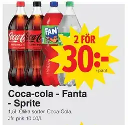 Matöppet Coca-cola - Fanta - Sprite erbjuda