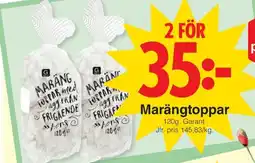 Matöppet Marängtoppar Garant erbjuda