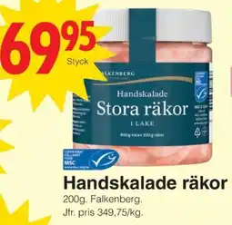 Matöppet FALKENBERG Handskalade räkor erbjuda