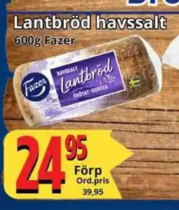 Supergrossen FAZER Lantbröd havssalt erbjuda
