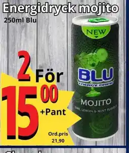 Supergrossen Energidryck mojito Blu erbjuda