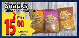 Supergrossen Snacks Que erbjuda